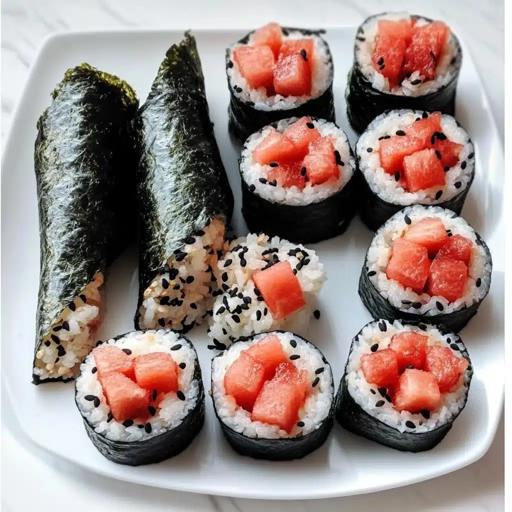 Spicy Watermelon Vegan Sushi Recipe - Recipe Image