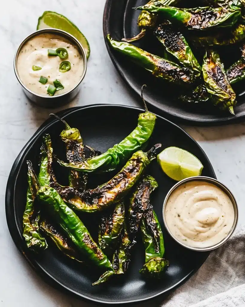 Blistered Shishito Peppers with Dipping Sauce Recipe
