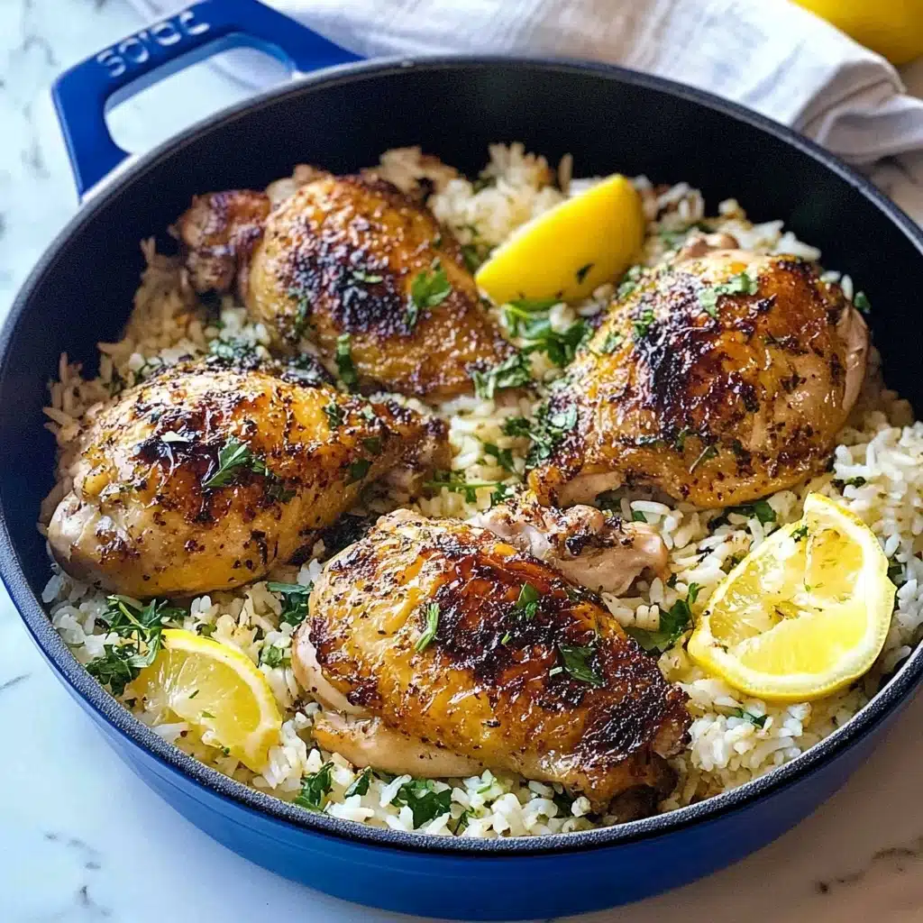 One Pot Greek Chicken and Lemon Rice Recipe - Recipe Image