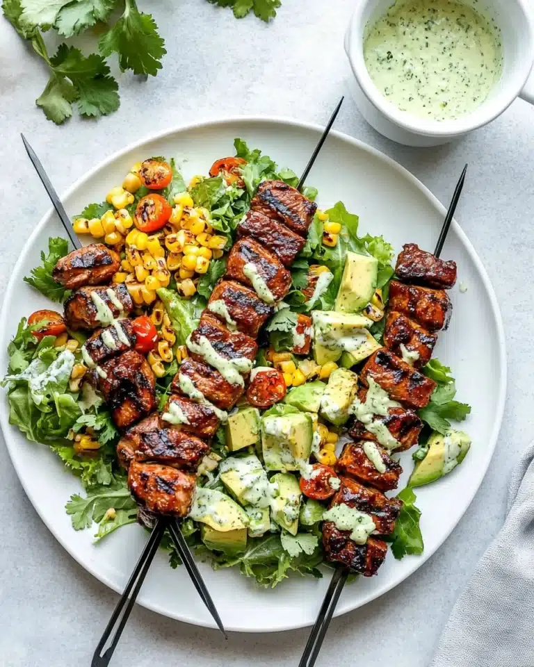 BBQ Chicken Skewer Salad Recipe