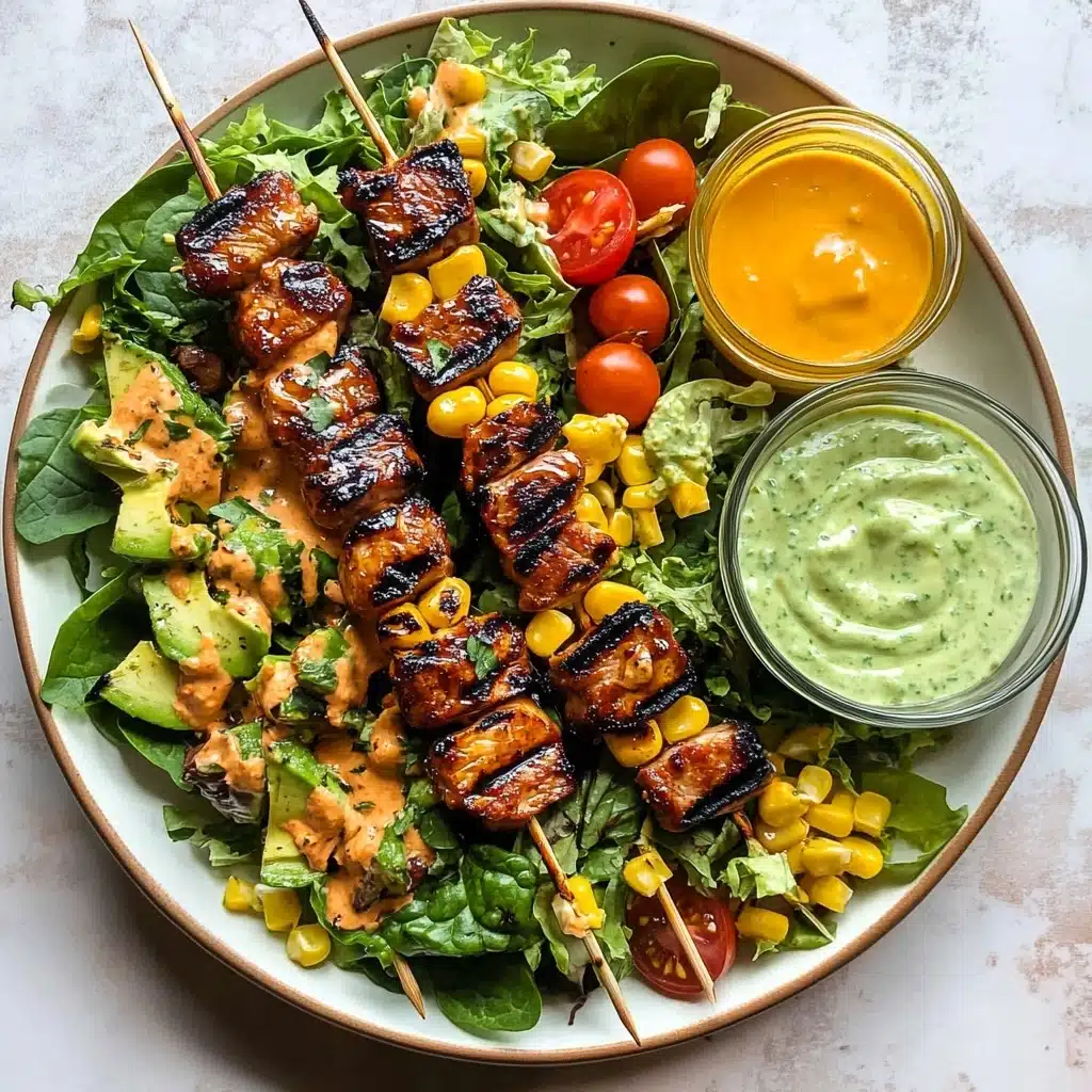 BBQ Chicken Skewer Salad Recipe - Recipe Image