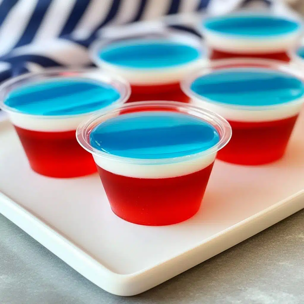 Red, White & Blue Jello Shots Recipe - Recipe Image