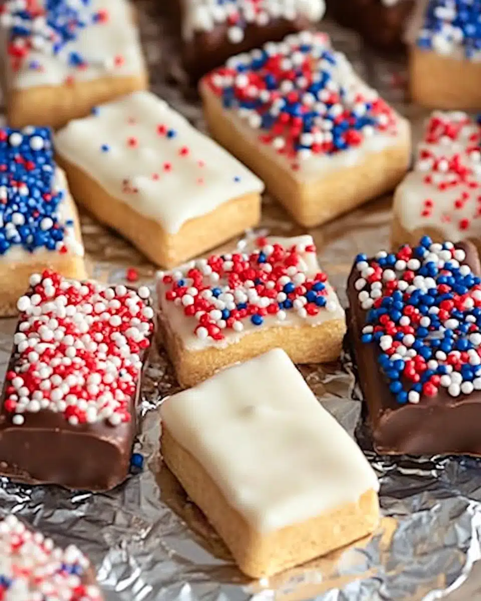 Red White & Blue Chocolate-Dipped Sugar Wafers Recipe