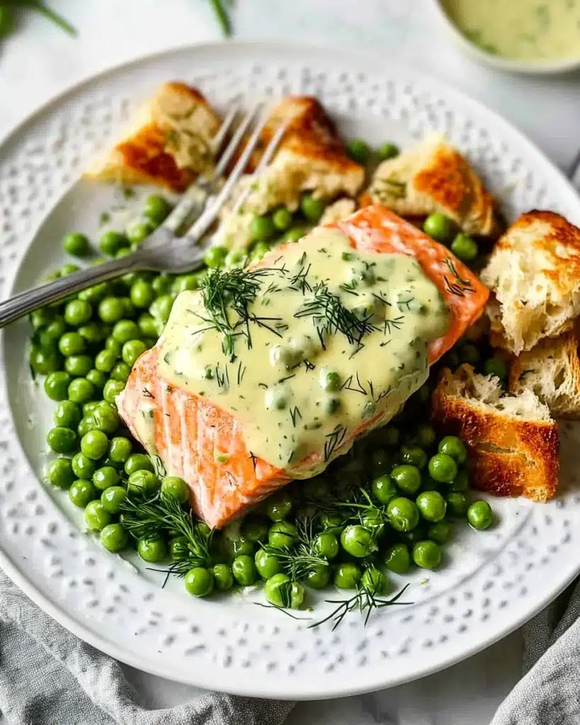 Lemon Butter Salmon with Dill Peas Recipe