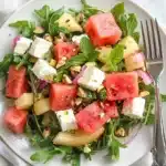 10-Minute Watermelon Rind Salad with Feta & Arugula Recipe