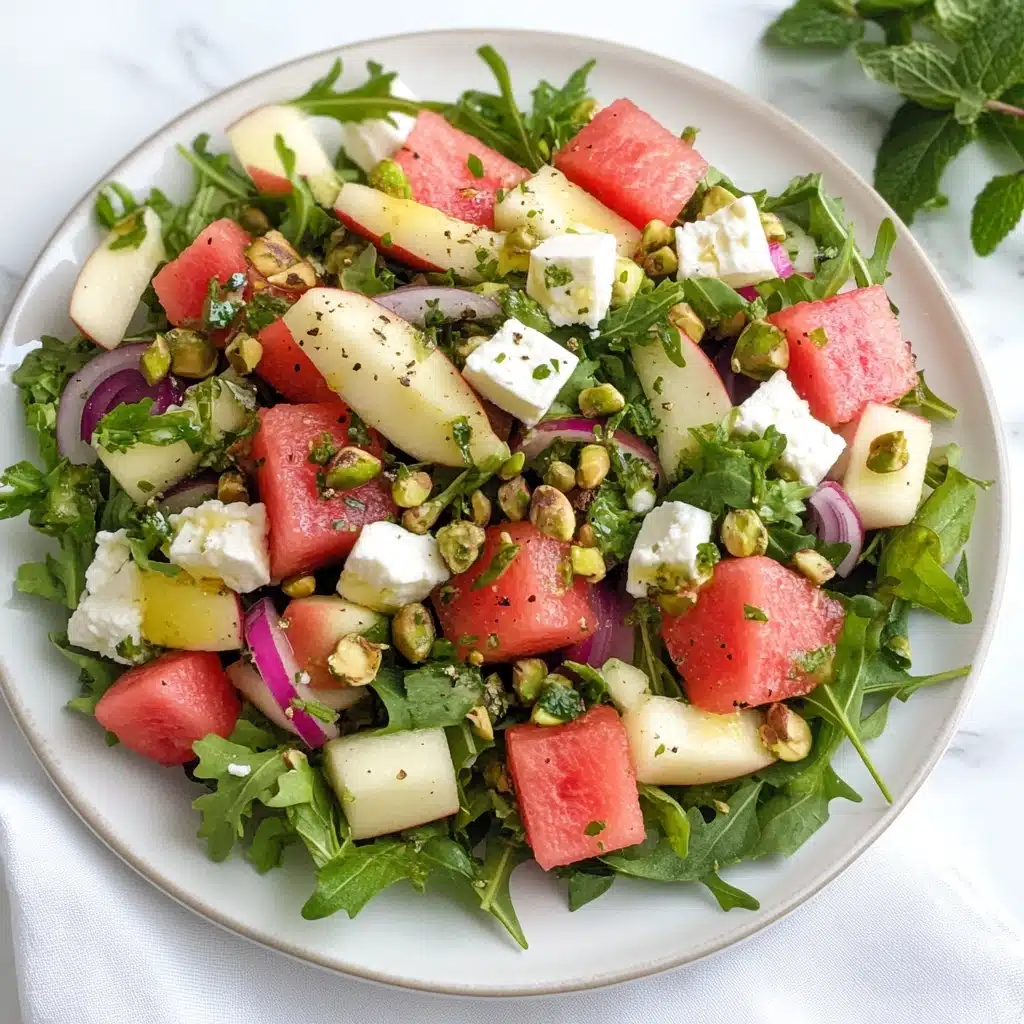 10-Minute Watermelon Rind Salad with Feta & Arugula Recipe - Recipe Image