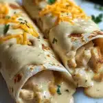 Cheesy Garlic Chicken Wraps Recipe
