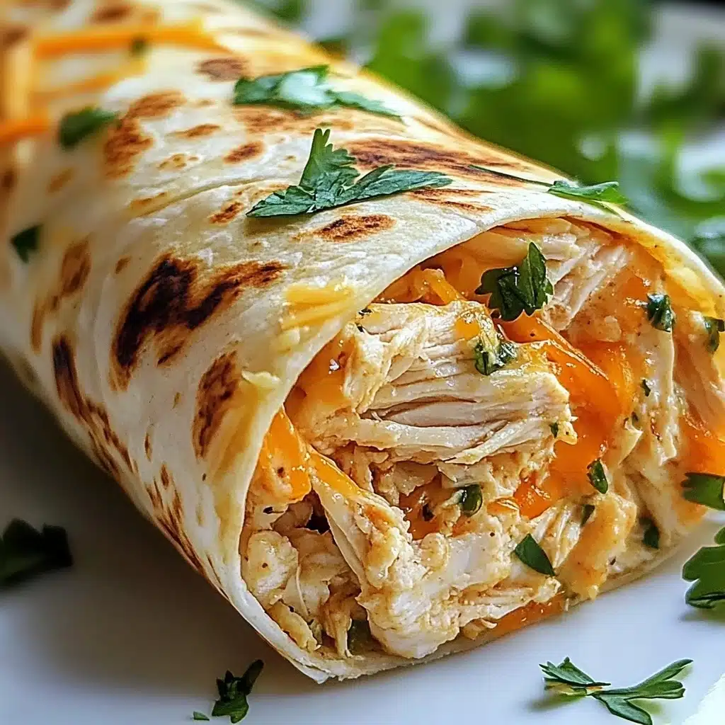 Cheesy Garlic Chicken Wraps Recipe - Recipe Image