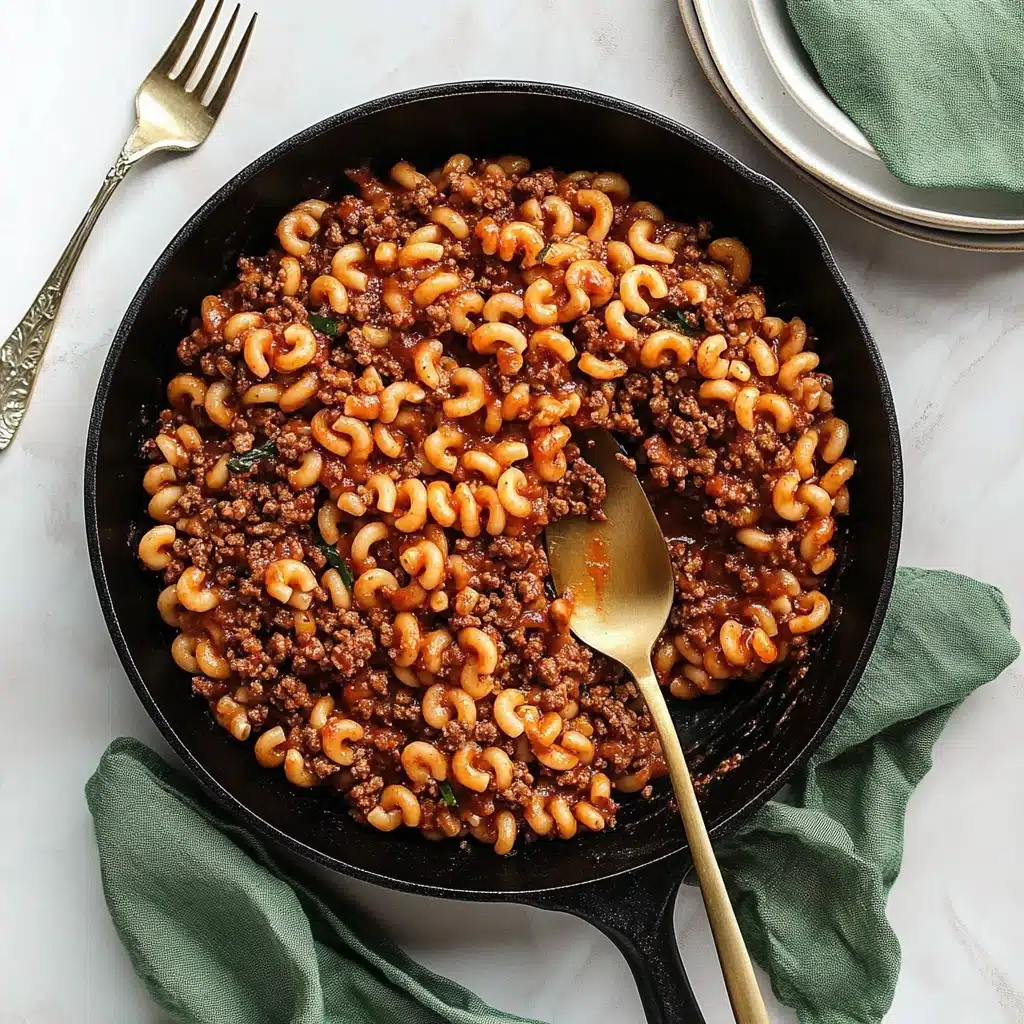 Skillet Beef and Macaroni Recipe - Recipe Image