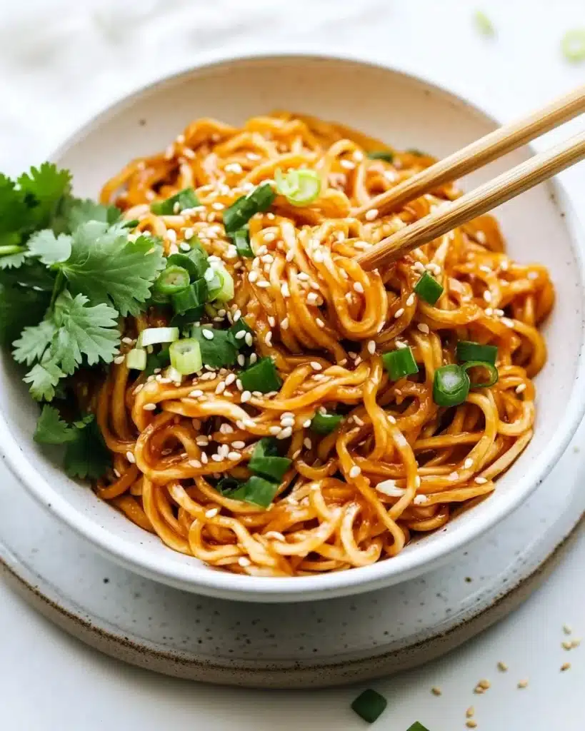 Saucy Gochujang Noodles with Chicken Recipe