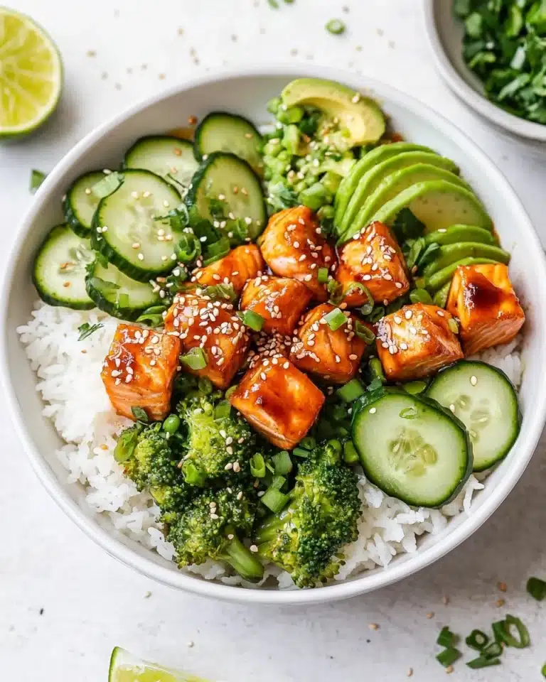 Honey Garlic Salmon Rice Bowls Recipe