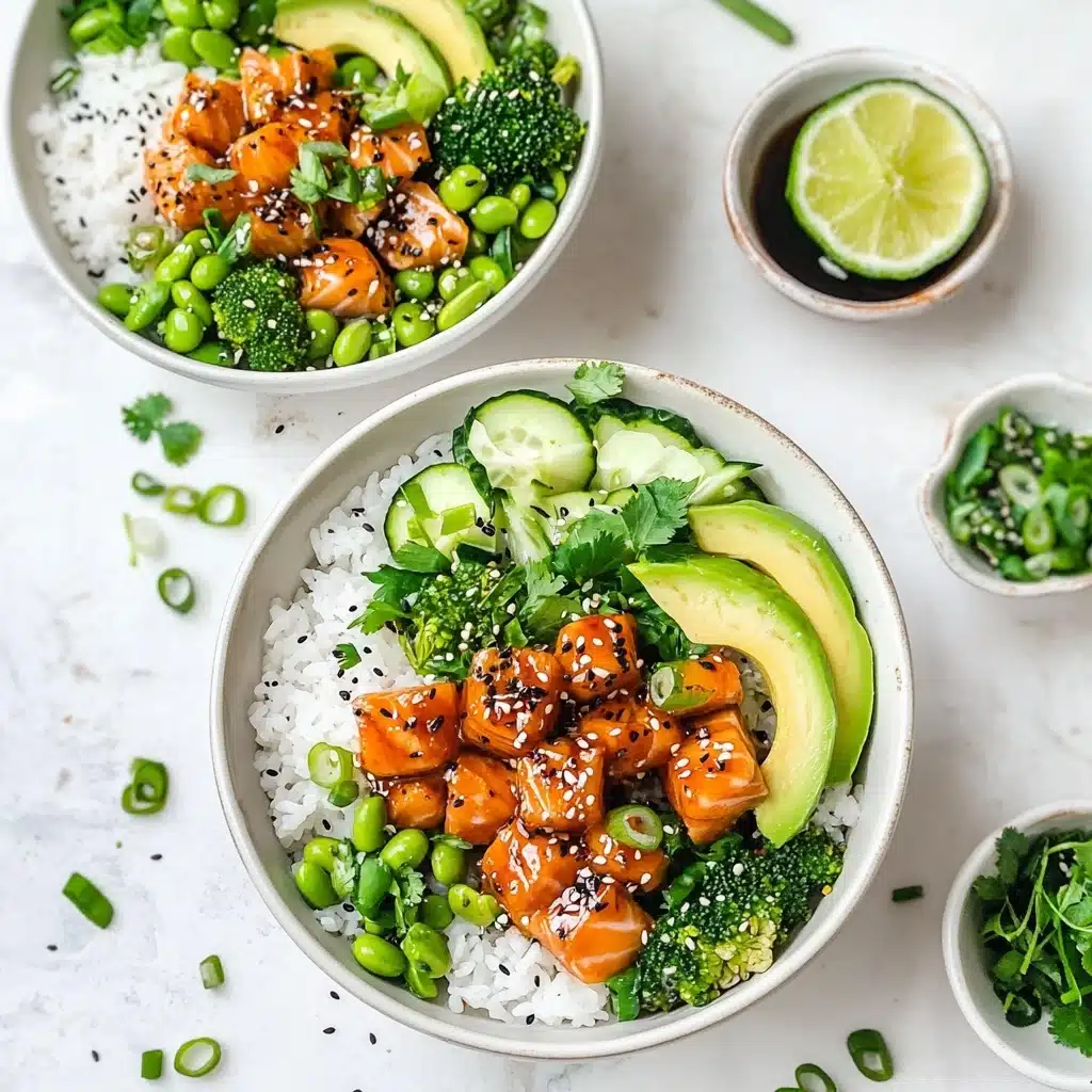 Honey Garlic Salmon Rice Bowls Recipe - Recipe Image