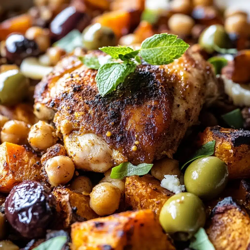 Sheet Pan Harissa Chicken with Chickpeas and Sweet Potatoes Recipe - Recipe Image