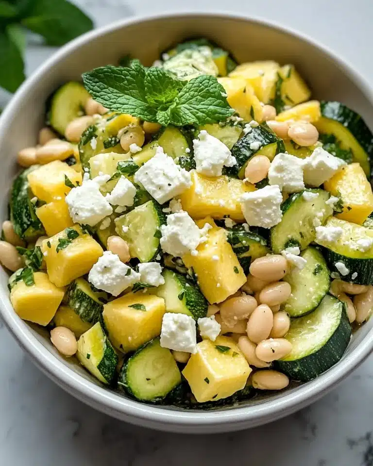 Zucchini and White Bean Salad with Feta and Mint Recipe