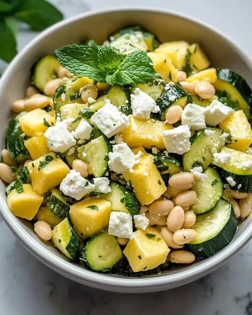 Zucchini and White Bean Salad with Feta and Mint Recipe