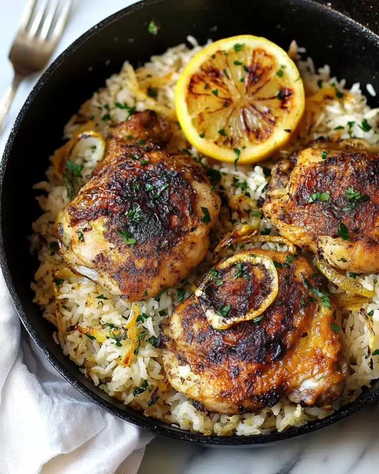 One Pot Greek Chicken and Lemon Rice Recipe