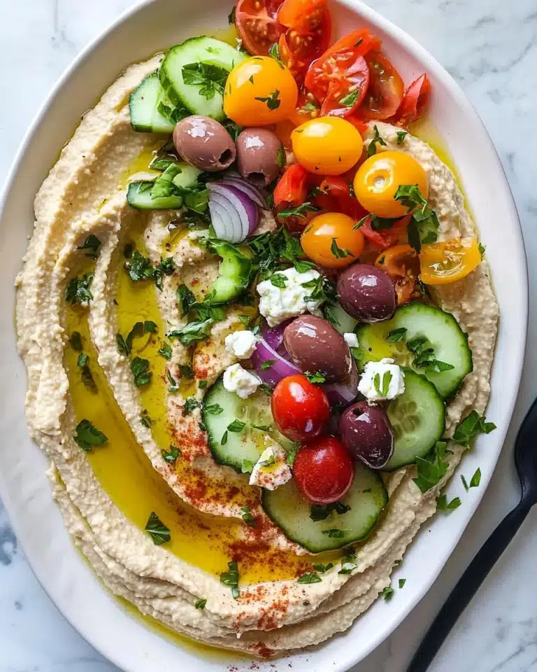 Greek Style Loaded Hummus Recipe