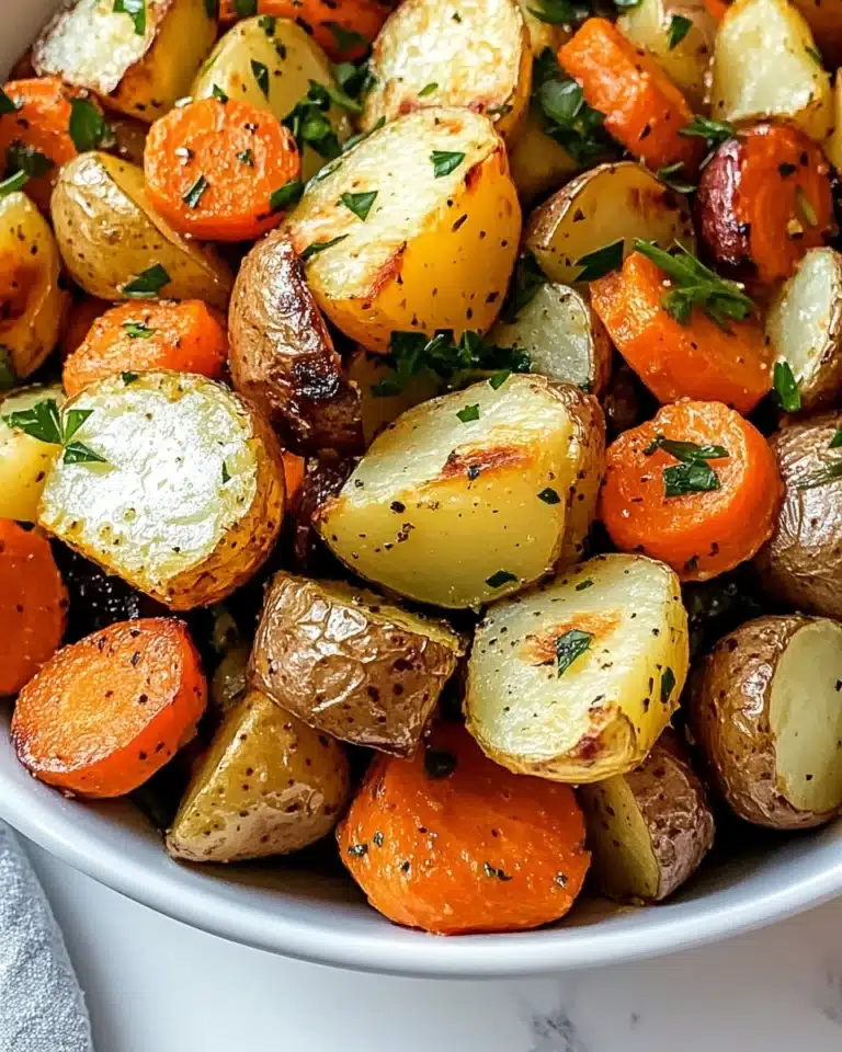 Garlic Herb Roasted Potatoes, Carrots, and Zucchini Recipe