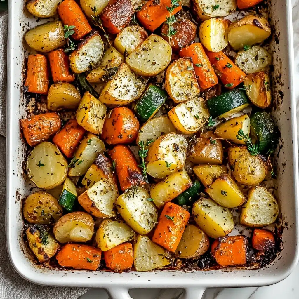 Garlic Herb Roasted Potatoes, Carrots, and Zucchini Recipe - Recipe Image