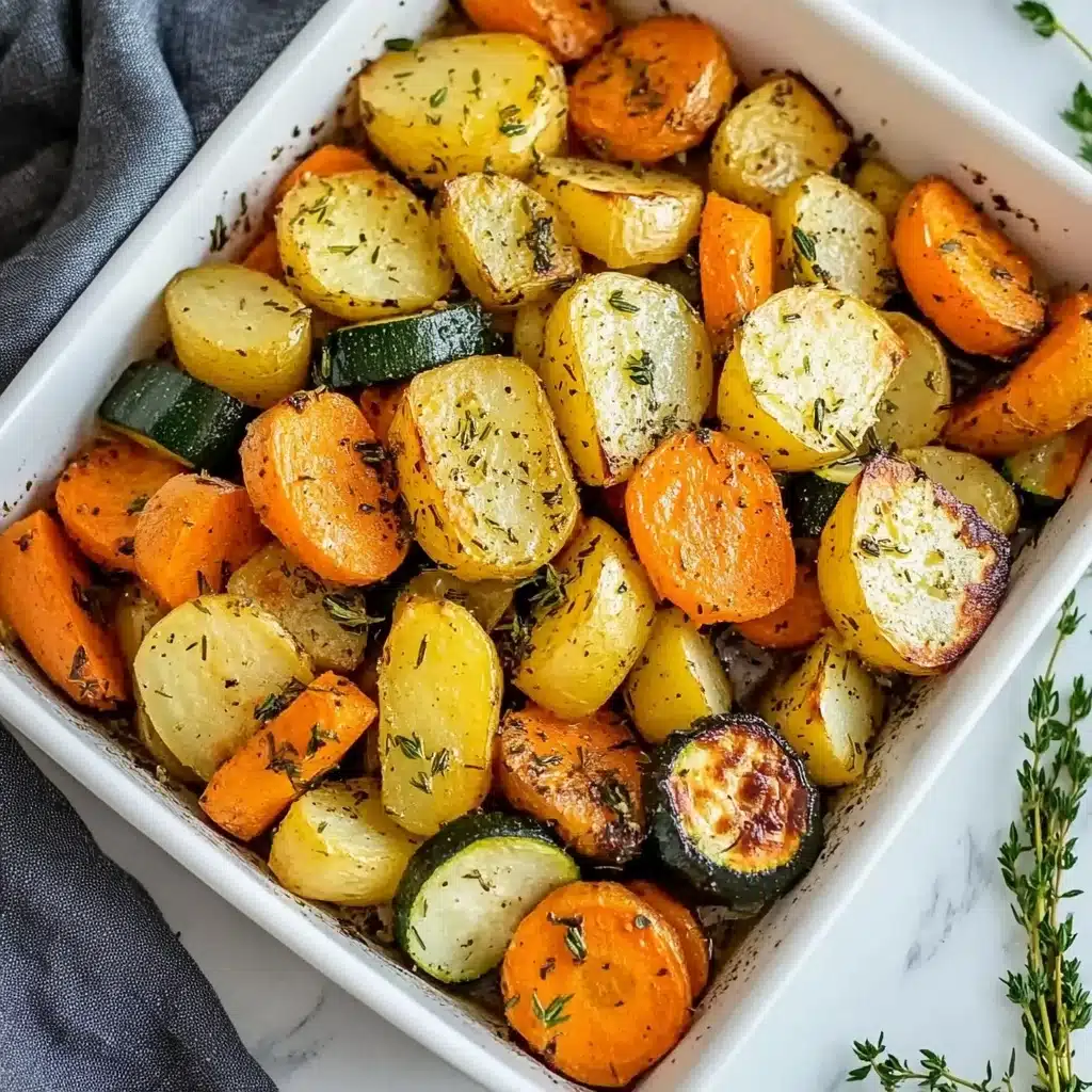 Garlic Herb Roasted Potatoes, Carrots, and Zucchini Recipe - Recipe Image