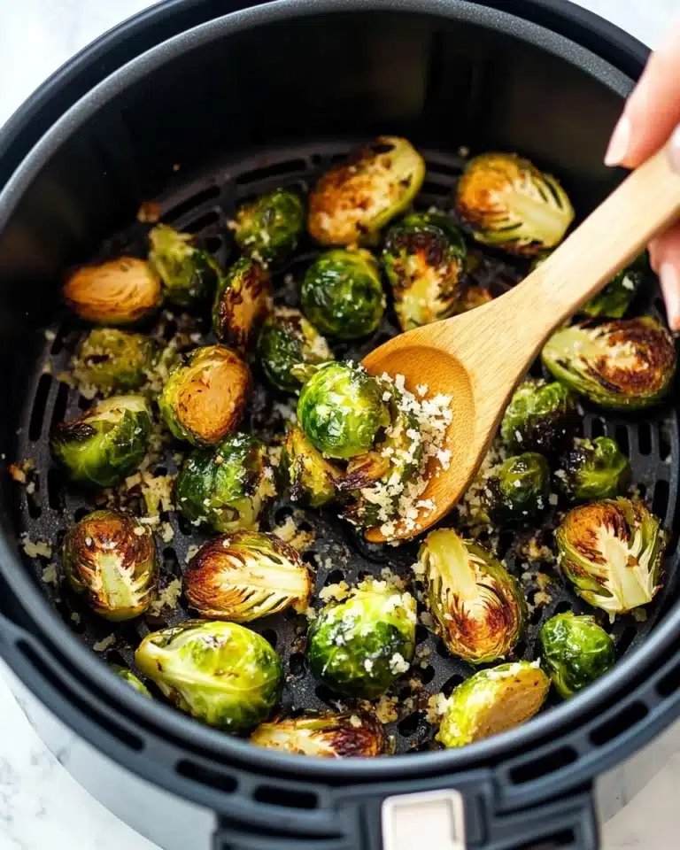 Air Fryer Garlic Parmesan Brussels Sprouts Recipe