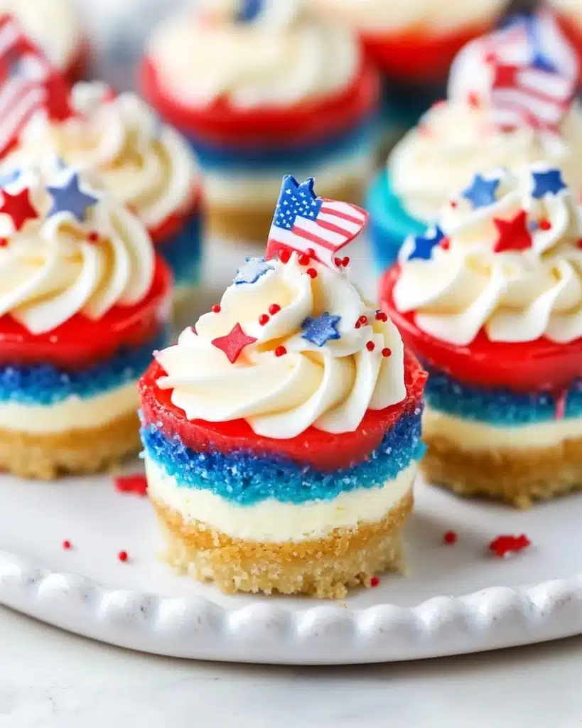 Red, White and Blue Mini Cheesecakes Recipe