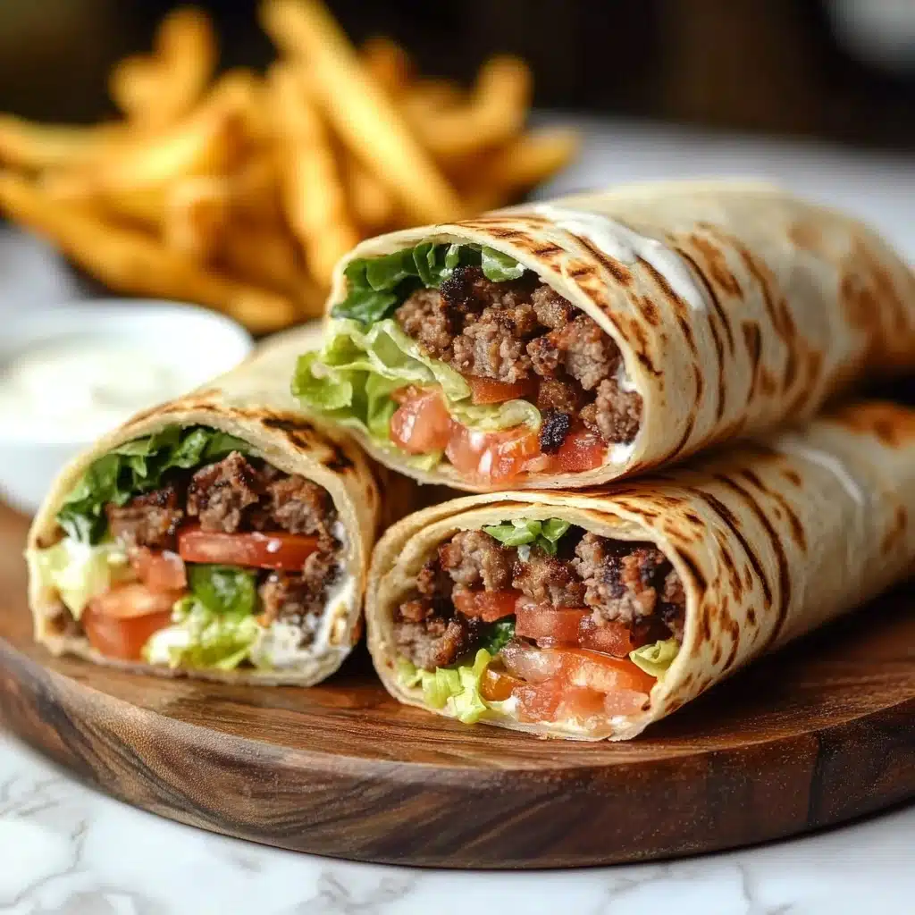 Easy Air Fryer Cheeseburger Wraps Recipe - Recipe Image