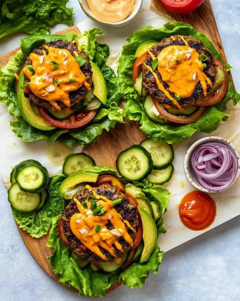 Low Carb Burger Lettuce Wraps Recipe