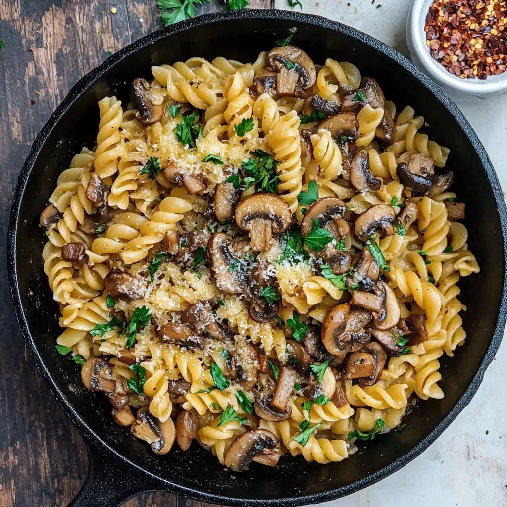 Garlic Mushroom Pasta Recipe - Recipe Image