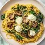 Spaghetti with Mushrooms, Spinach & Ricotta Recipe