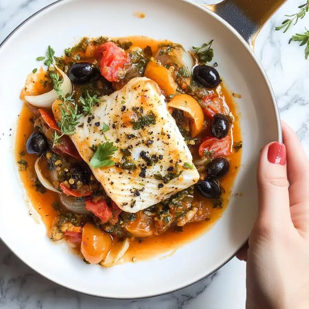 Easy One Pan Mediterranean Cod Recipe - Recipe Image
