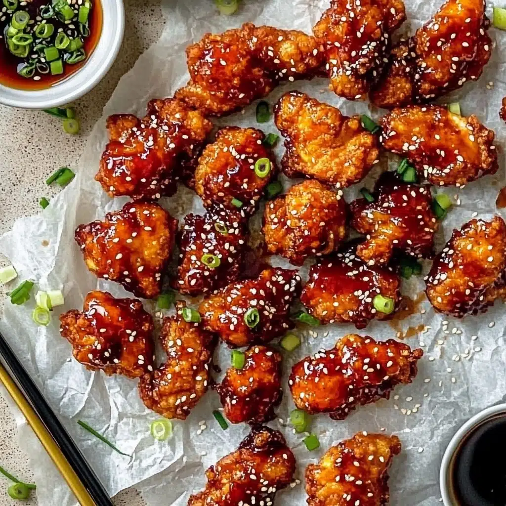 Oven Fried Korean Popcorn Chicken Recipe - Recipe Image
