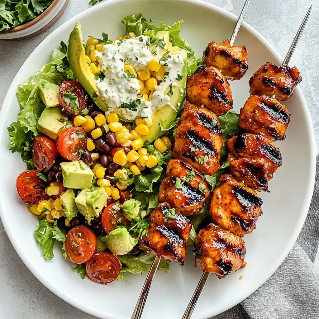 BBQ Chicken Skewer Salad Recipe - Recipe Image