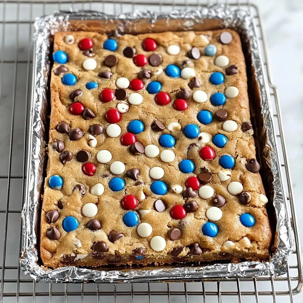 Red, White & Blue M&M'S Cookie Bars Recipe - Recipe Image