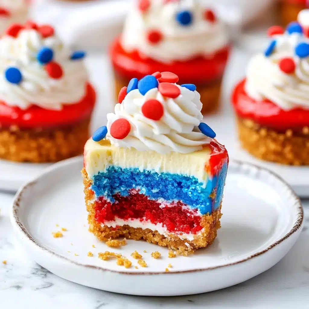 Red, White and Blue Mini Cheesecakes Recipe - Recipe Image