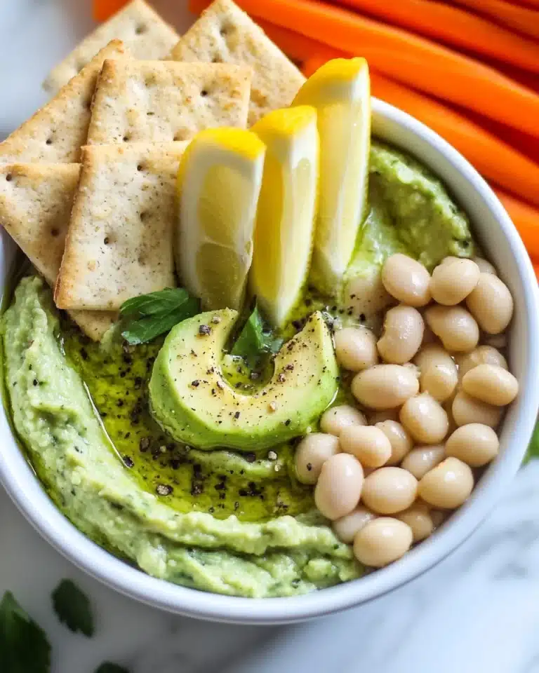 5-Minute Avocado White Bean Hummus Dip with Lemon Recipe