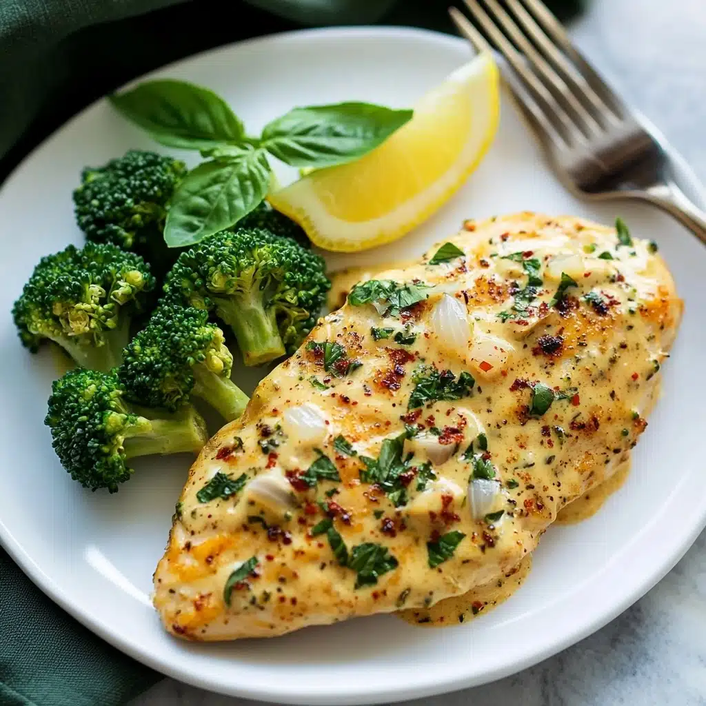 One Skillet Chicken with Lemon Garlic Cream Sauce Recipe - Recipe Image