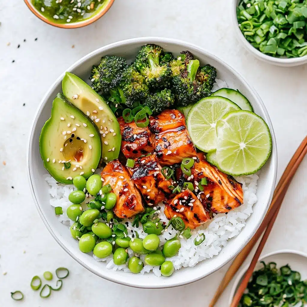 Honey Garlic Salmon Rice Bowls Recipe - Recipe Image