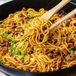 Ground Beef Mongolian Noodles Recipe