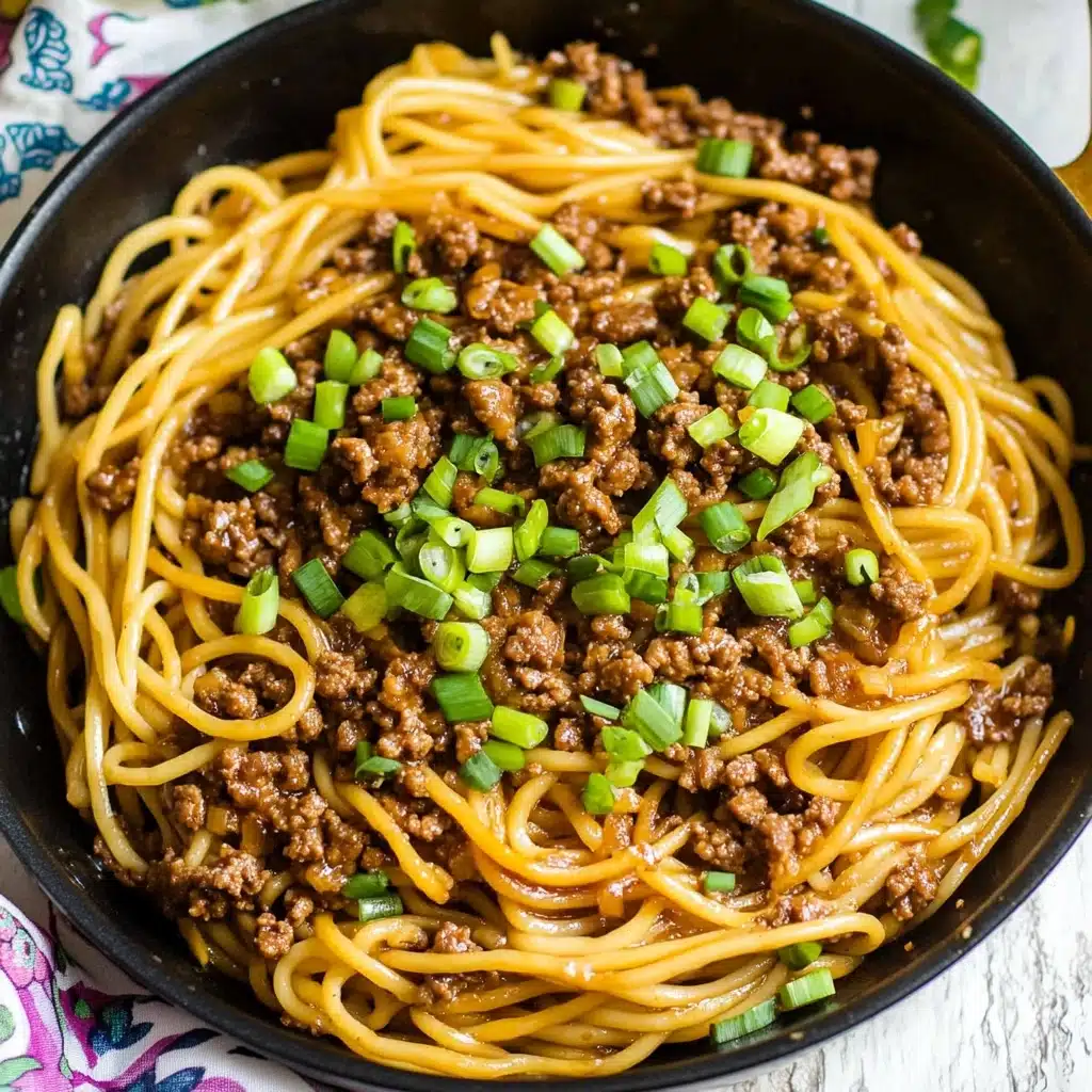 Ground Beef Mongolian Noodles Recipe - Recipe Image