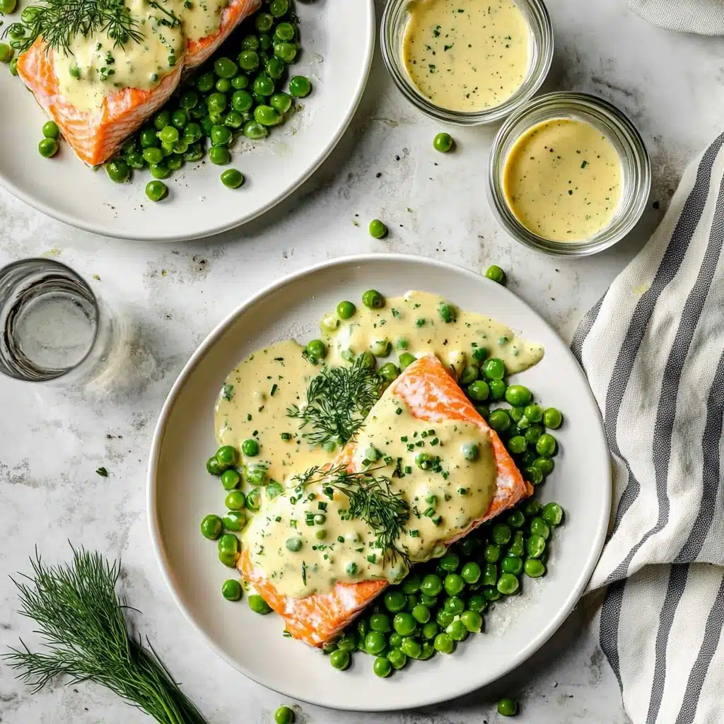 Lemon Butter Salmon with Dill Peas Recipe - Recipe Image