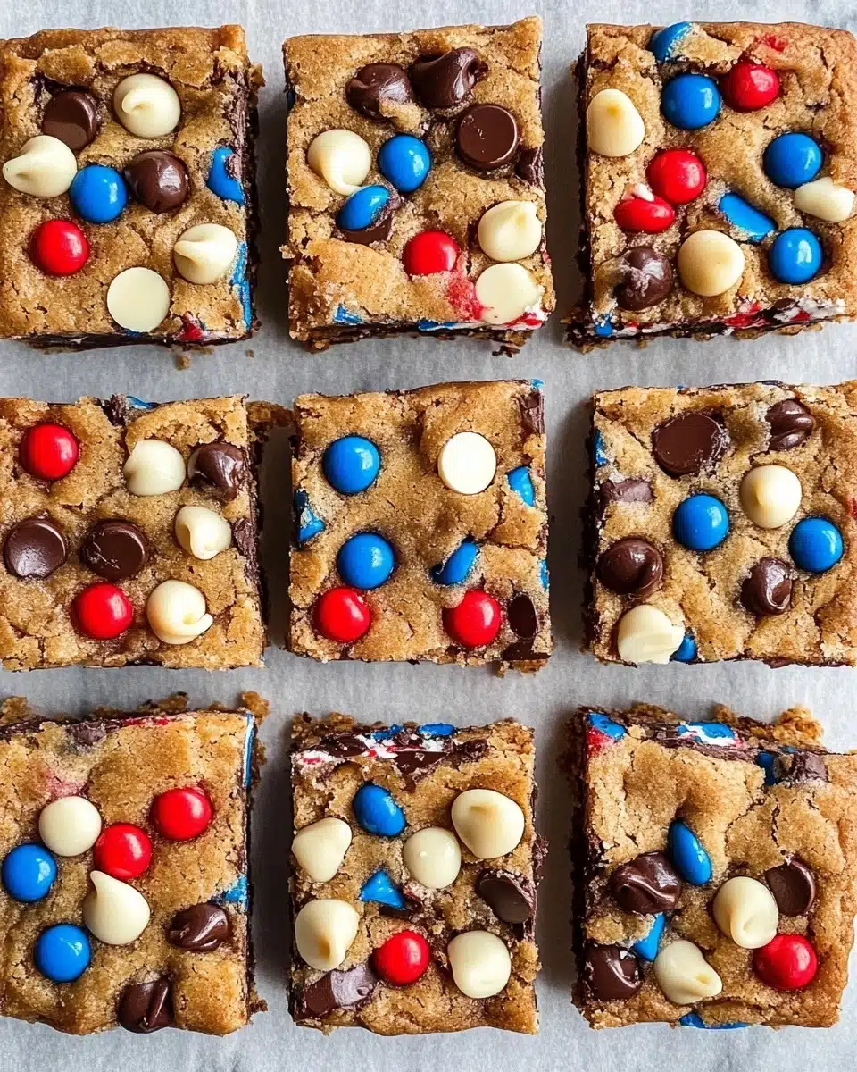 Red, White & Blue M&M'S Cookie Bars Recipe