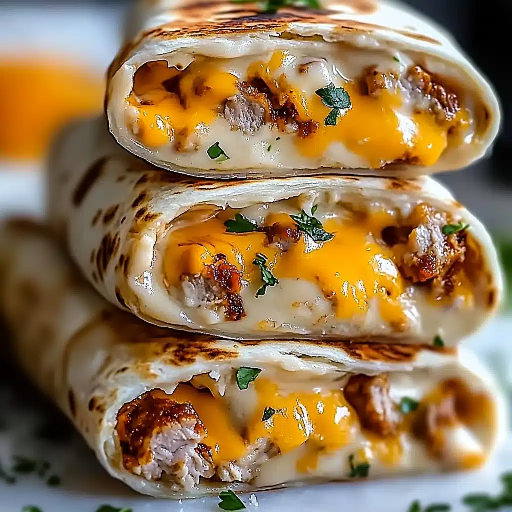 Cheesy Garlic Chicken Wraps Recipe - Recipe Image