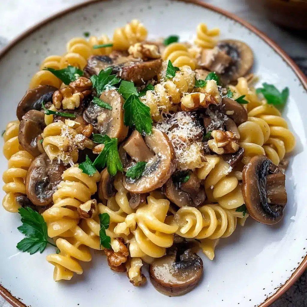 Garlic Mushroom Pasta Recipe - Recipe Image