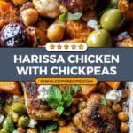 Sheet Pan Harissa Chicken with Chickpeas and Sweet Potatoes Recipe