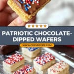 Red White & Blue Chocolate-Dipped Sugar Wafers Recipe