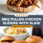 Easy Pulled BBQ Chicken Sliders with Coleslaw (No Mayo) Recipe