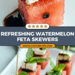 Easy Watermelon Feta Skewers with Fresh Mint and Balsamic Glaze Recipe