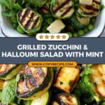 Grilled Zucchini, Halloumi, Pea Salad with Mint, Dijon, and Lemon Recipe