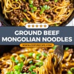 Ground Beef Mongolian Noodles Recipe